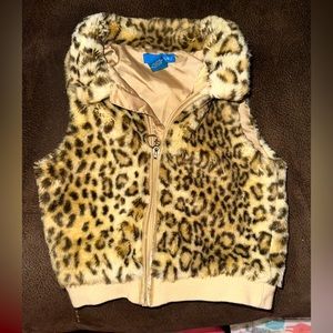 Girls cheetah furr vest